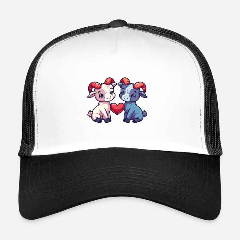 Chèvre de montagne comique Couple amour Casquette trucker 