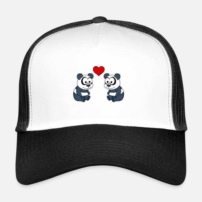 Panda Comic Paar Liebe Trucker Cap