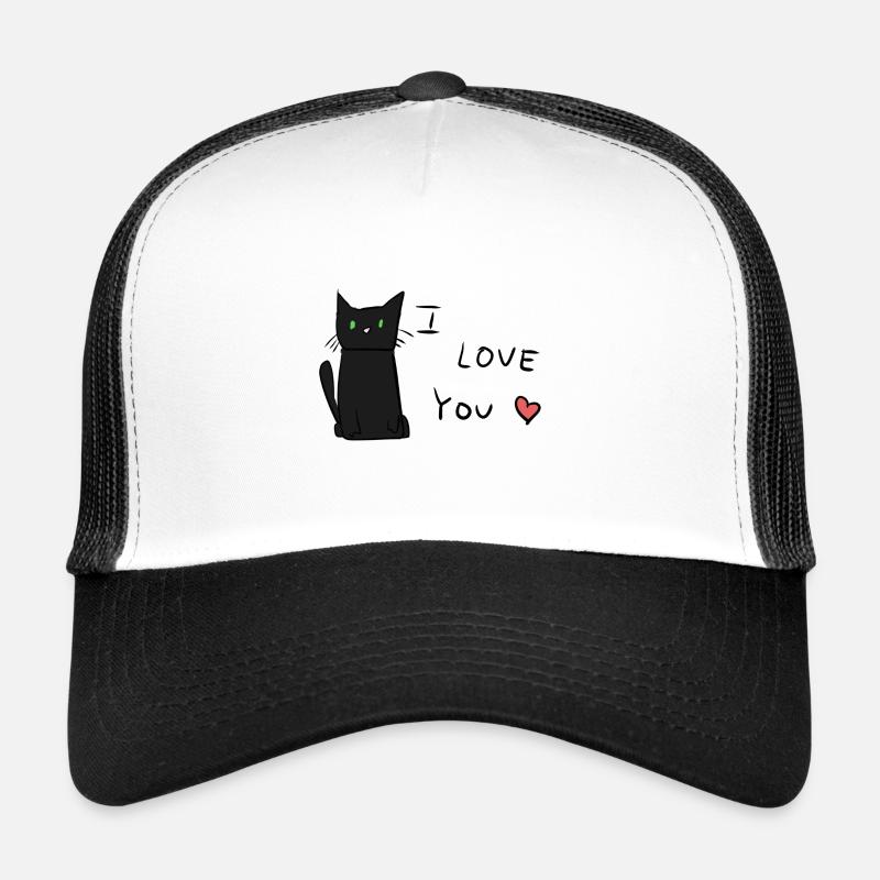 Je t’aime chat animal mignon Casquette trucker 