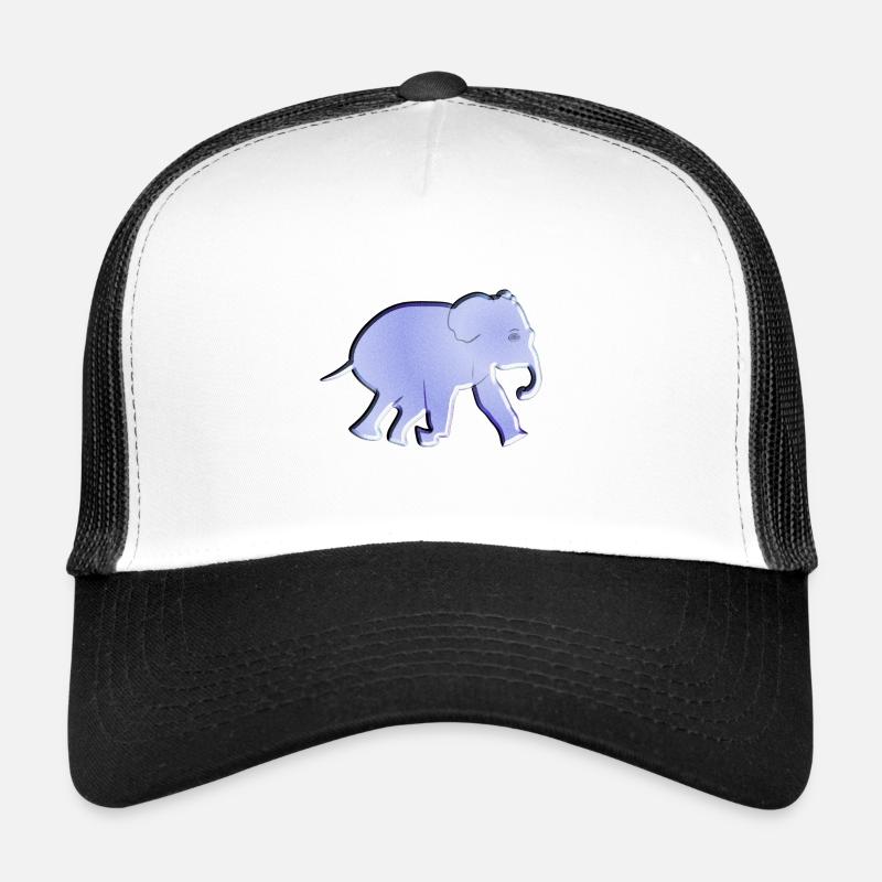 lila elefant symbol tier - Trucker Cap - Weiß/Schwarz
