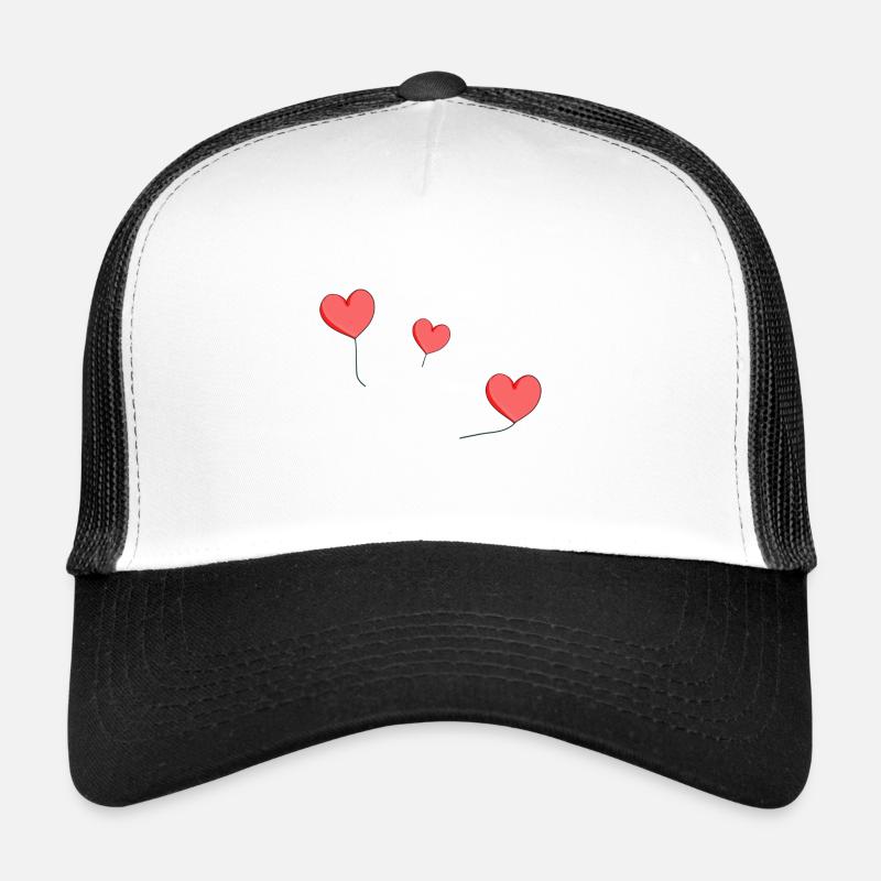 three hearts red balloon Trucker Cap