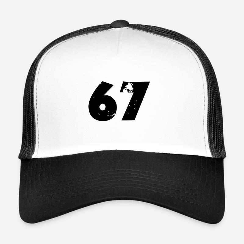 67 Zahl - Trucker Cap - Weiß/Schwarz