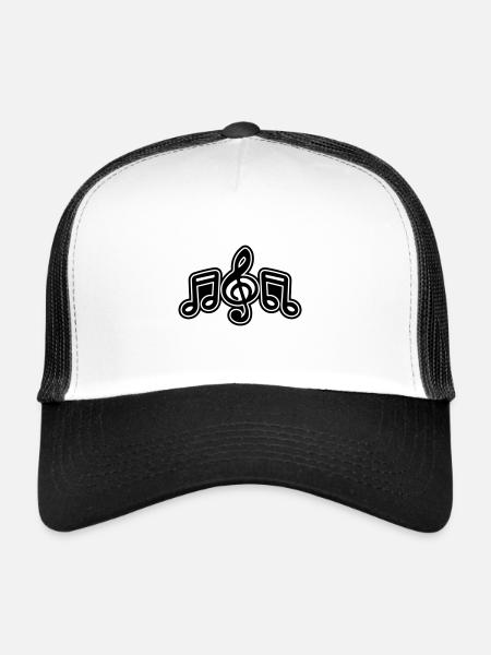 Notes de musique Symbole de musique - Casquette trucker  - blanc/noir - Devant