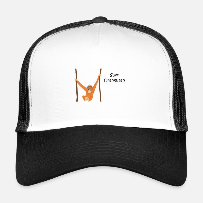 Orangutan orangutan rainforest monkey gift - Trucker Cap - white/black