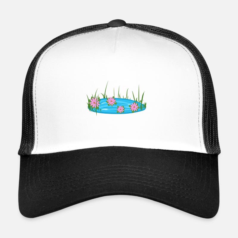 Étang Puddle Nature Fleurs Eau Casquette trucker 