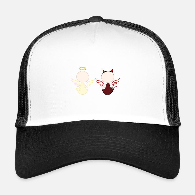 Devil Angel Symbol Good Evil Trucker Cap