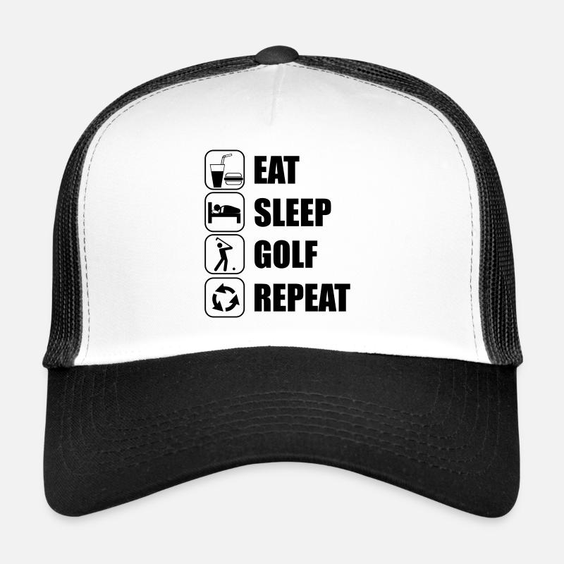 Eat Sleep Golf Repeat Trucker Cap