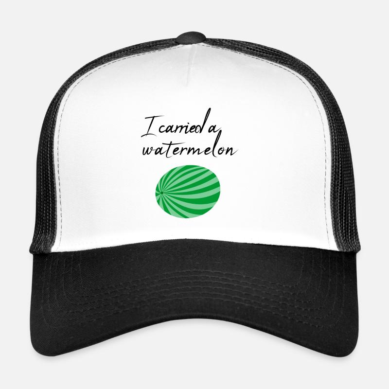 Ich habe eine Wassermelone getragen / Geschenk - Trucker Cap - Weiß/Schwarz