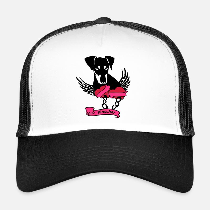 Pinscher winged heart - Trucker Cap - white/black