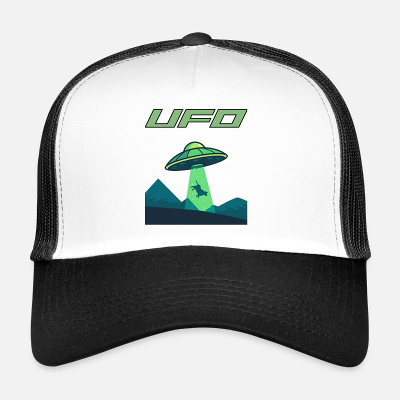 UFO beam - Casquette trucker  - blanc/noir
