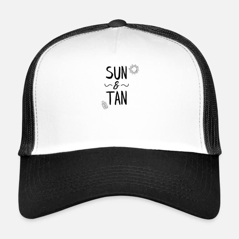 Soleil et bronzage - Casquette trucker  - blanc/noir
