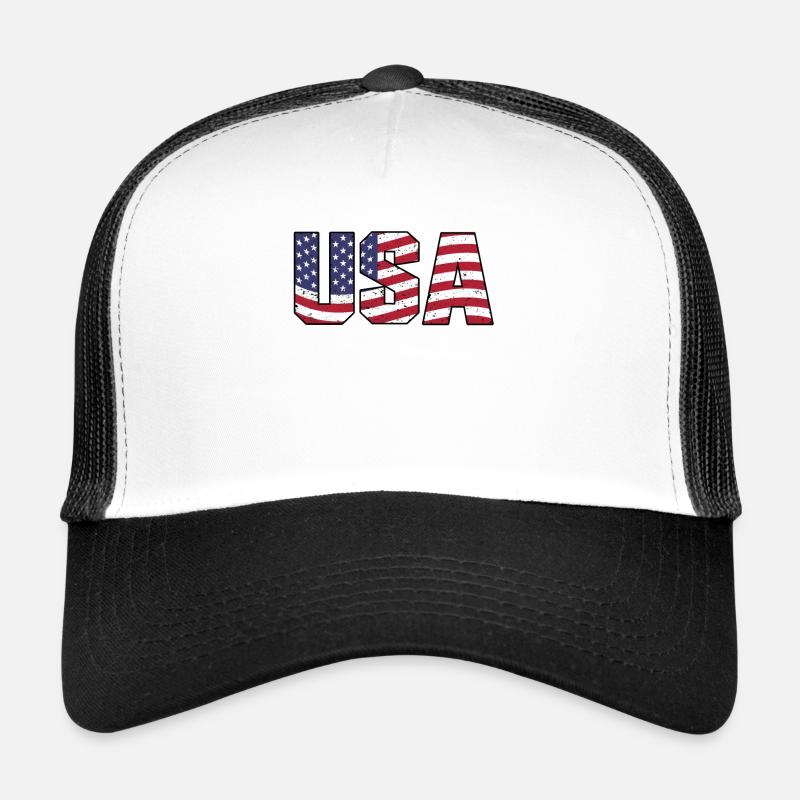 USA - Trucker Cap - Weiß/Schwarz