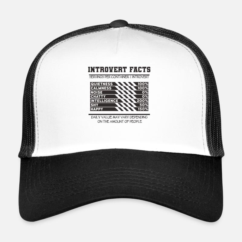 Introverti - Casquette trucker  - blanc/noir