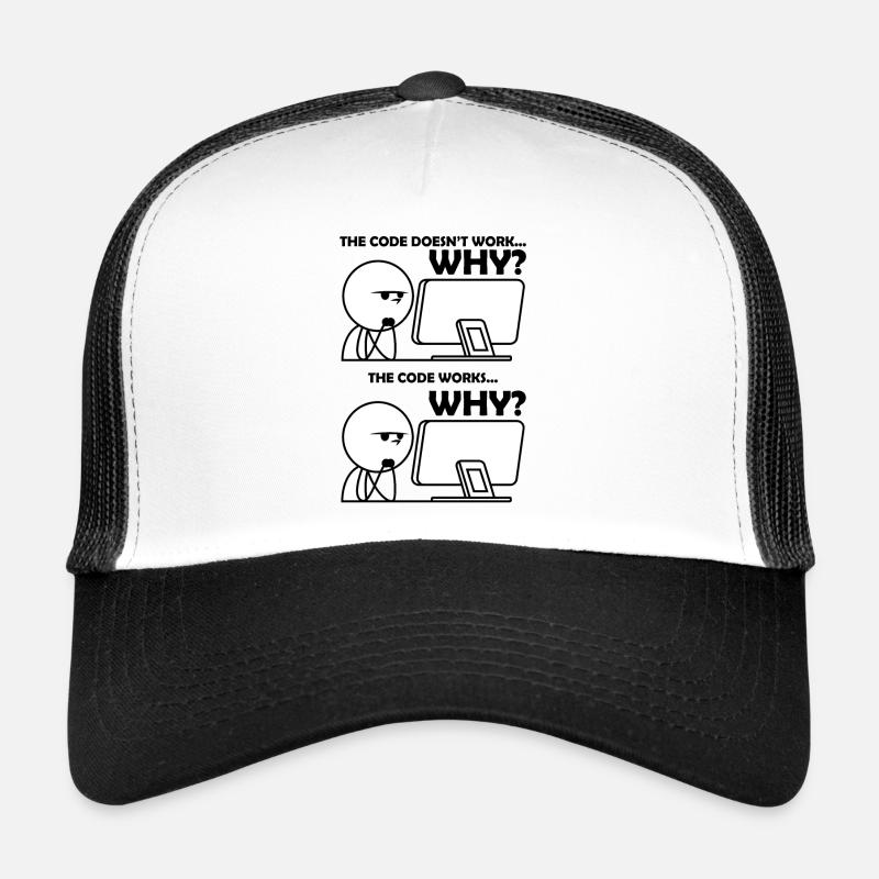 Programmierung Code Witzig - Trucker Cap - Weiß/Schwarz