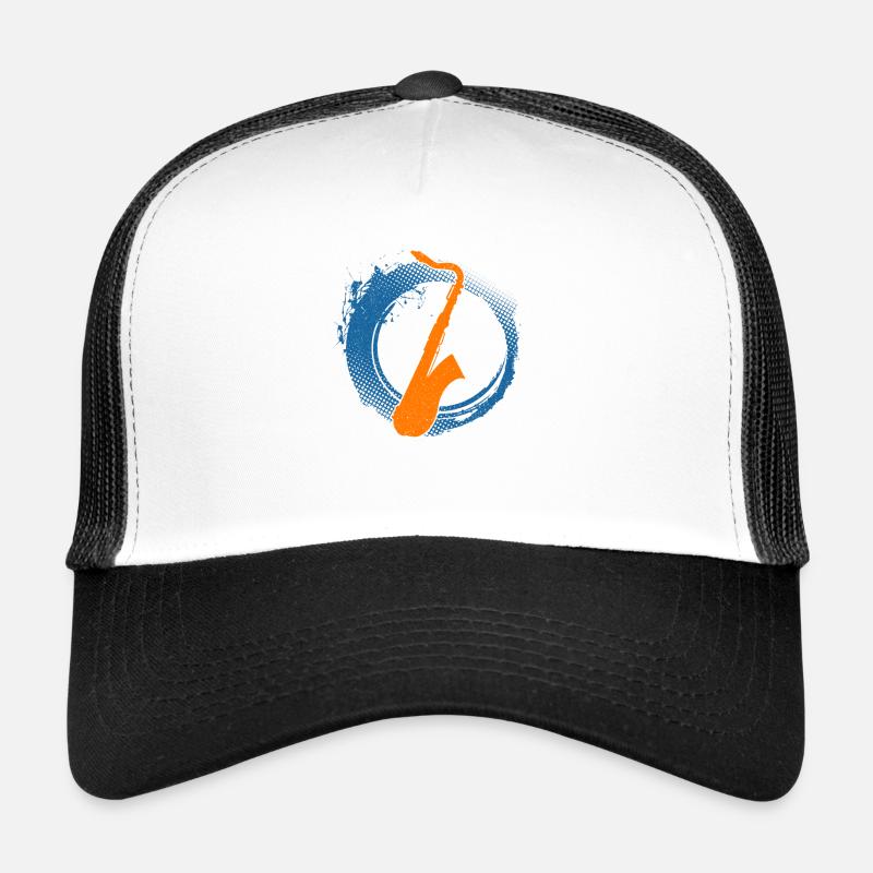 Saxophone Jazz Musician Instruments Trucker Cap