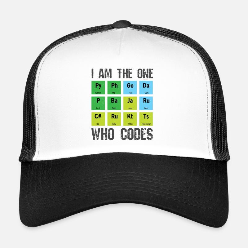 programmeur - Casquette trucker - blanc/noir