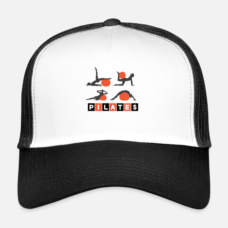 Pilates - Casquette trucker  - blanc/noir