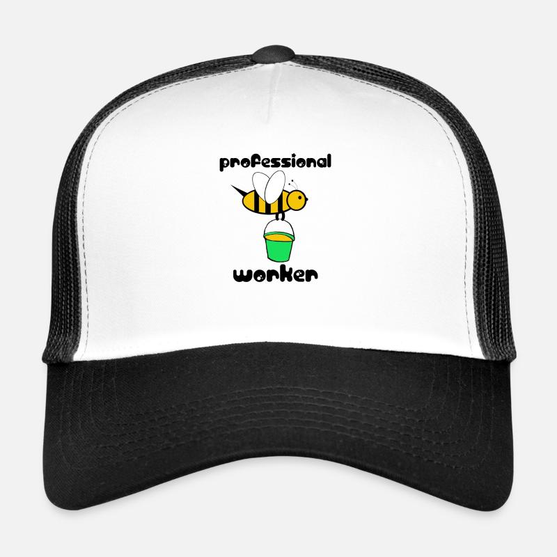 Biene, Bienen als Profi Arbeiter - Trucker Cap - Weiß/Schwarz