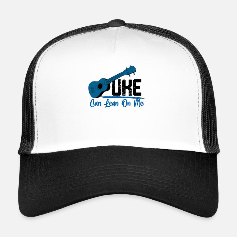 Uke Can Lean On Me Ukulele Player Hawaiian Musicia - Trucker Cap - Weiß/Schwarz