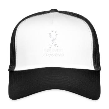 Lungenkrebs Geschenk zur Unterstützung bei Krebs - Trucker Cap - Weiß/Schwarz - Vorne