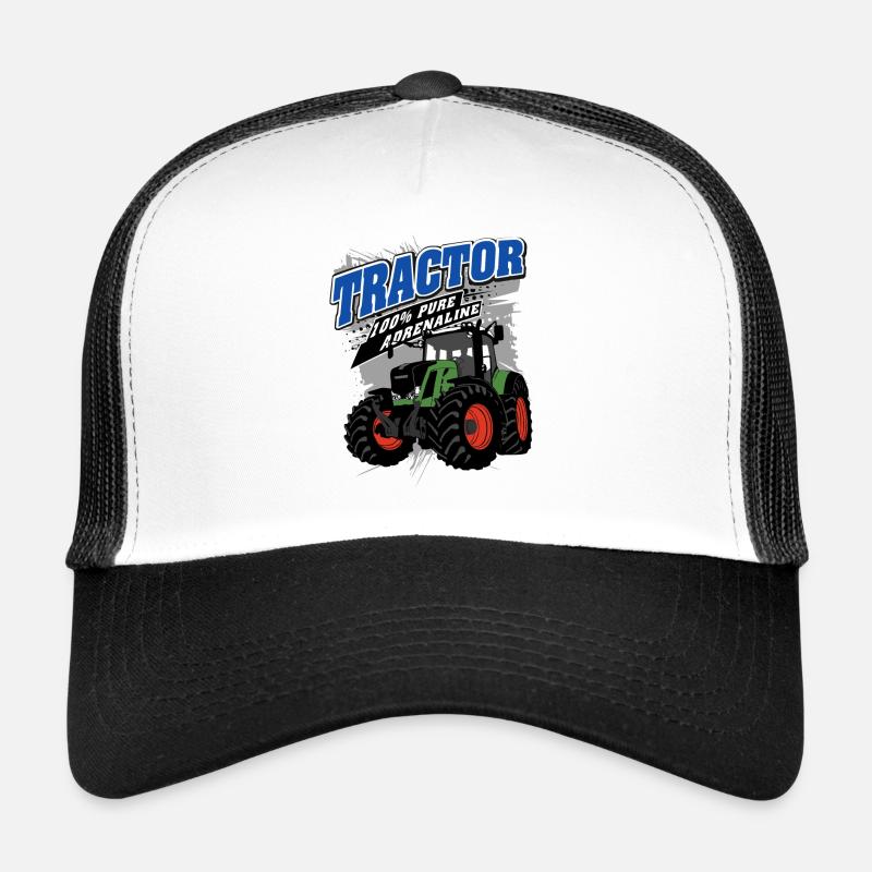 Traktor - Schlepper - Landwirt - Bauer - Trucker Cap - Weiß/Schwarz