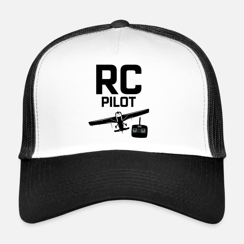 RC Modellflugzeuge Flugzeug Flugzeug Pilot lustiges Geschenk - Trucker Cap - Weiß/Schwarz