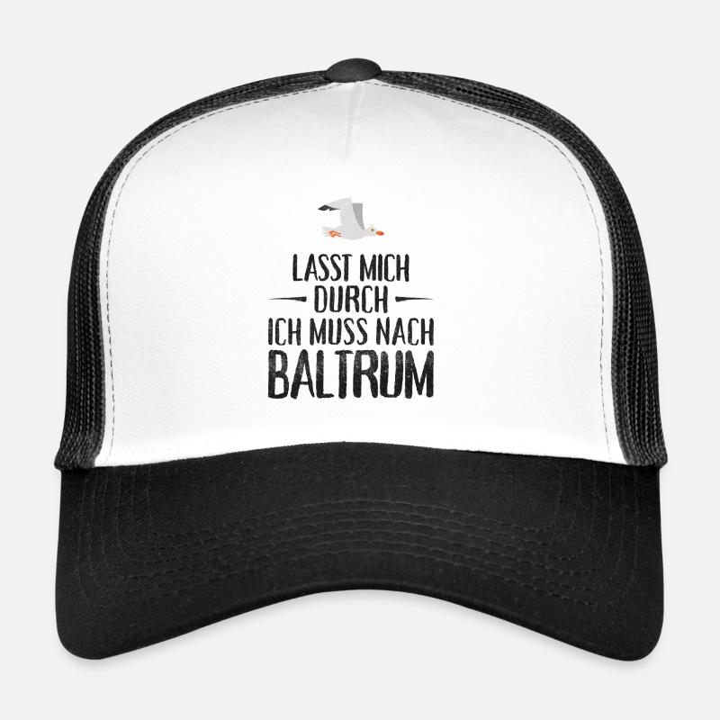 Lasst mich durch ich muss nach Baltrum Möwe - Trucker Cap - Weiß/Schwarz