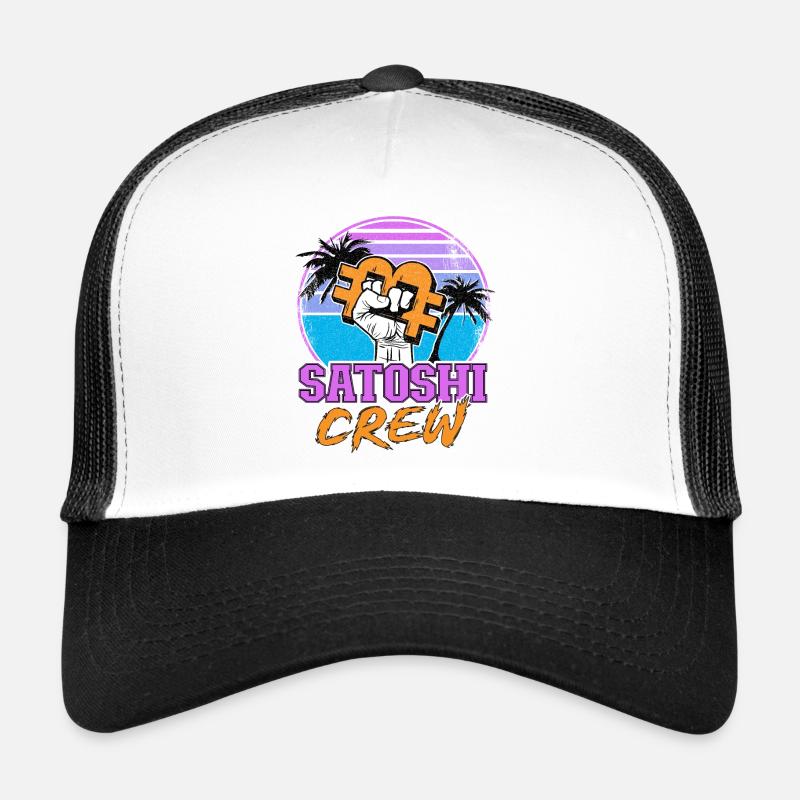 Satoshi Crew Retrowave Crypto-monnaies Bitcoin Casquette trucker 