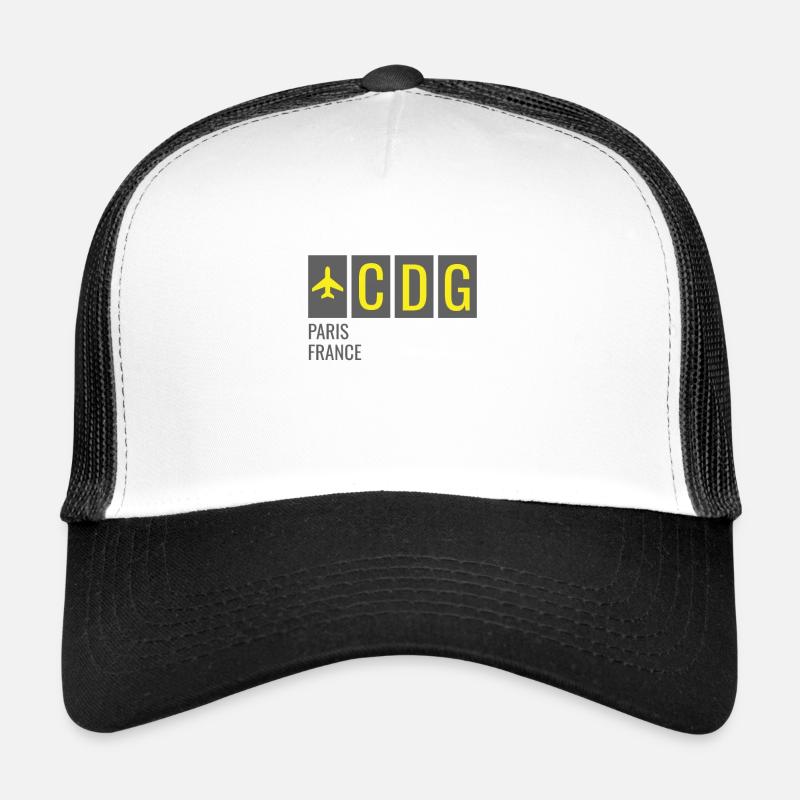 Code de l’aéroport de CDG Paris France Casquette trucker 