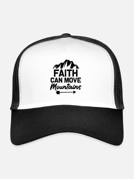 faith shifted mountains - Trucker Cap - white/black - Front