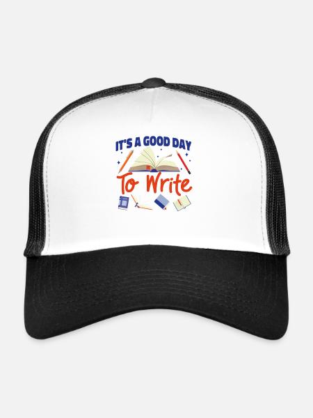 Writing Book Novel Writer & - Trucker Cap - white/black - Front
