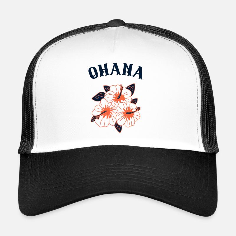 Conception de fleurs d’hibiscus hawaïennes, Ohana hawaii Casquette trucker 