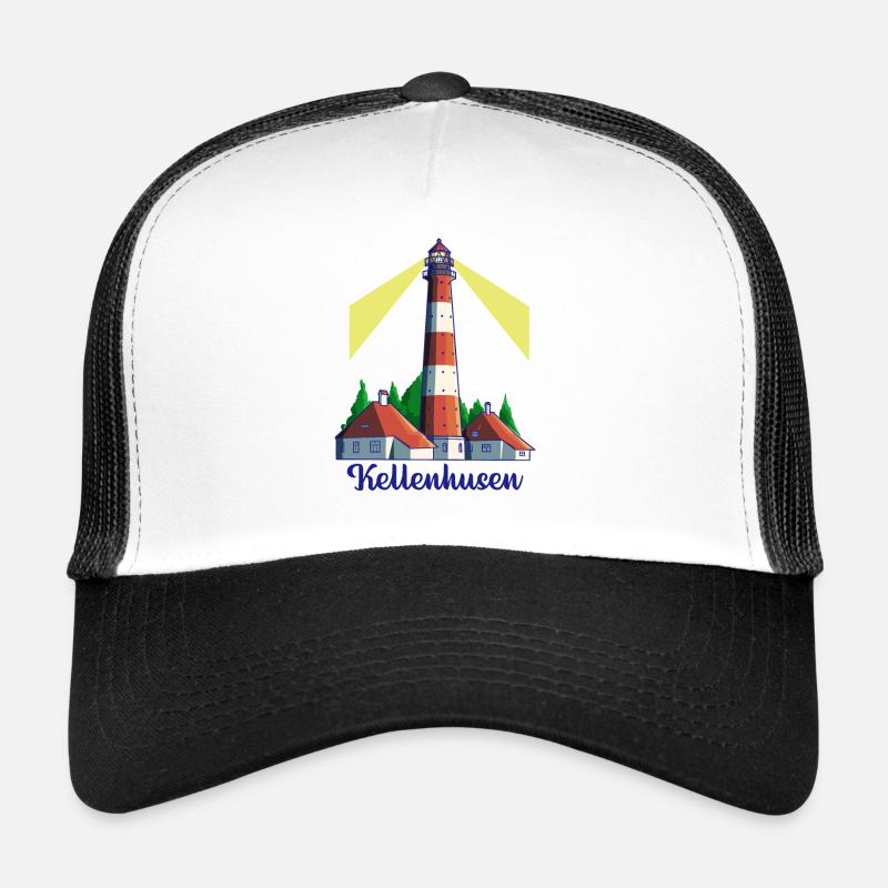 Leuchtturm - Ostseebad Kellenhusen - Trucker Cap - Weiß/Schwarz