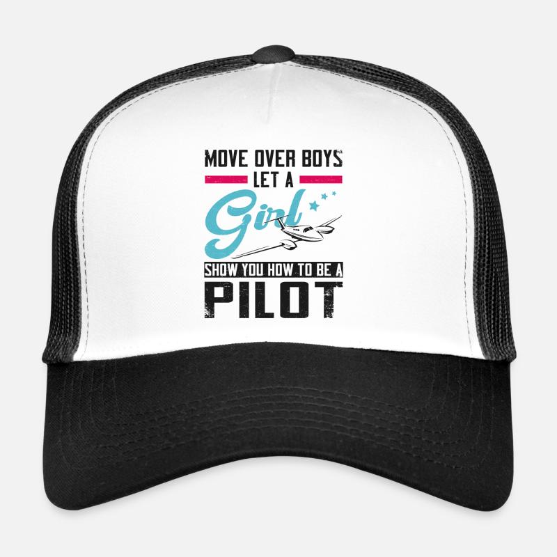 Airplane Pilot Girl Vintage Move Trucker Cap