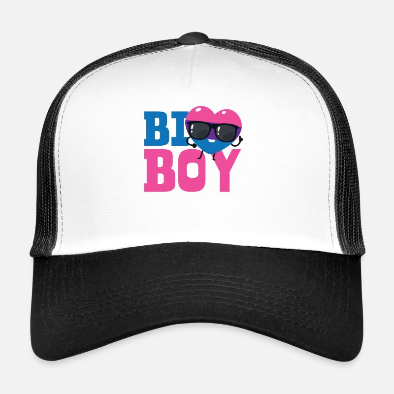 Bisexual Bi Pride Flag Heart Bi Trucker Cap
