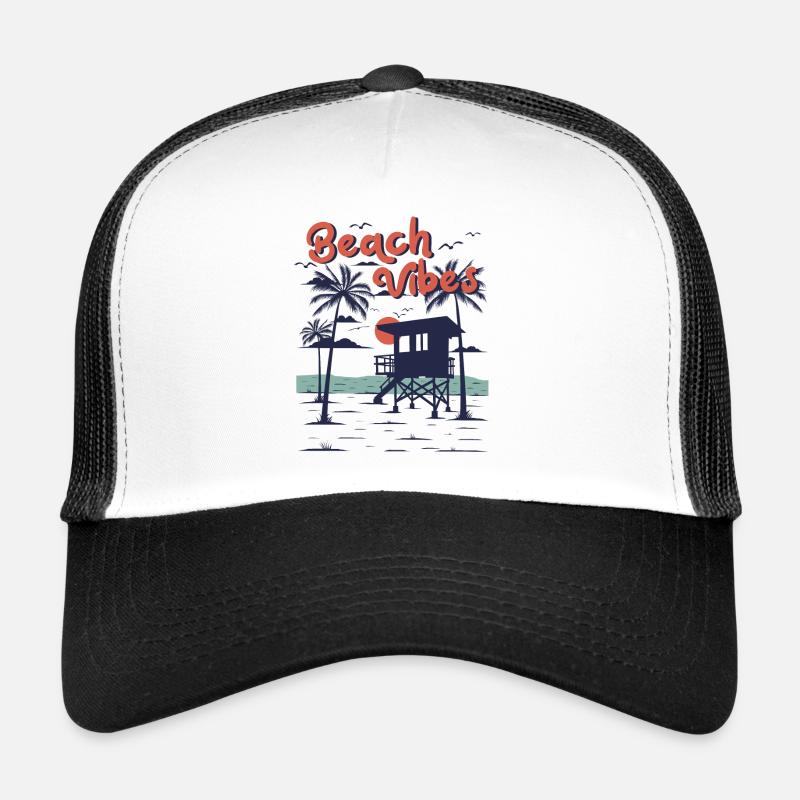 Beach Vibes Vacances d’été Plage Coucher de soleil Océan Casquette trucker 