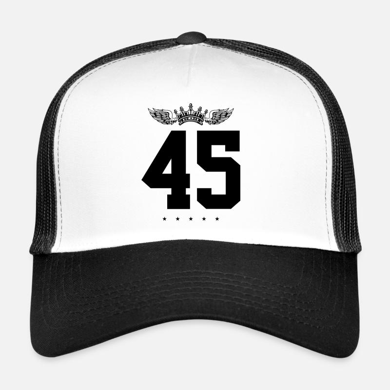 45 Couronne numérique - Casquette trucker  - blanc/noir