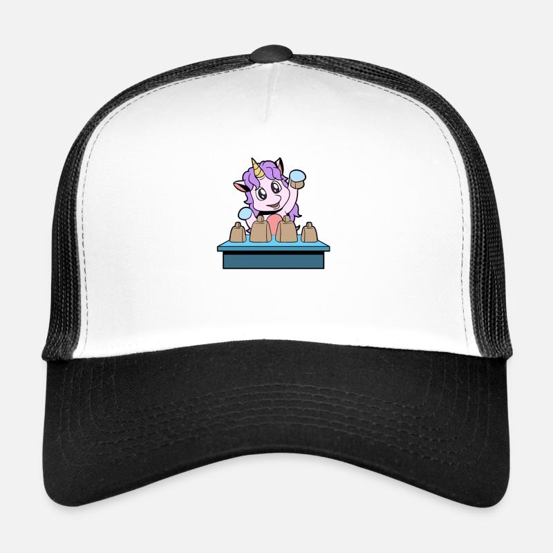 Comic Einhorn spielt Kuhglocken Trucker Cap