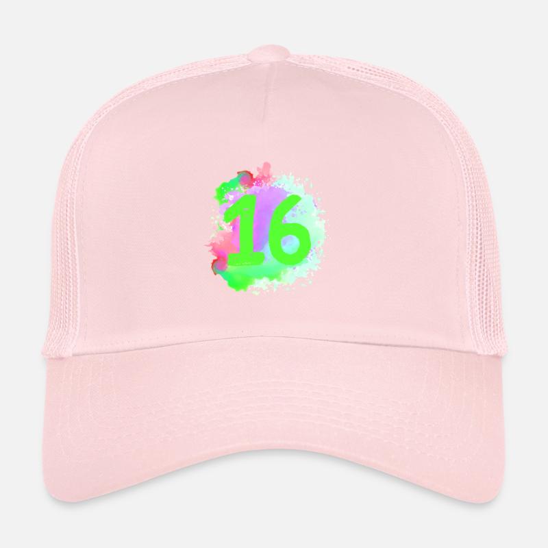 16 Zahl Klecks Trucker Cap