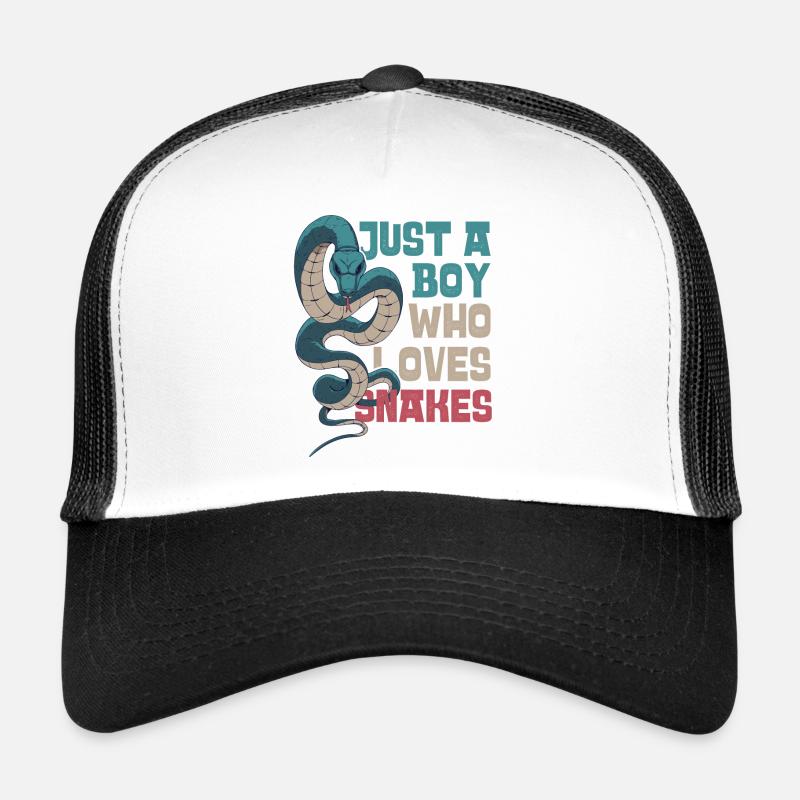 Serpent Serpent Juste Un Garçon Qui Aime - Casquette trucker  - blanc/noir