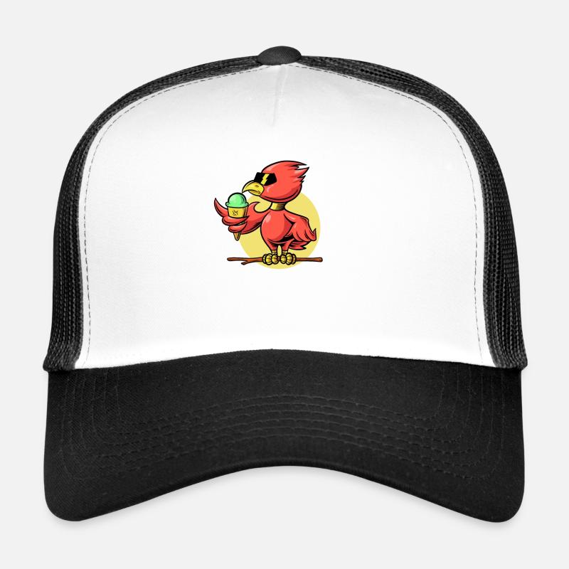Cooler Vogel isst Eiswaffel Trucker Cap