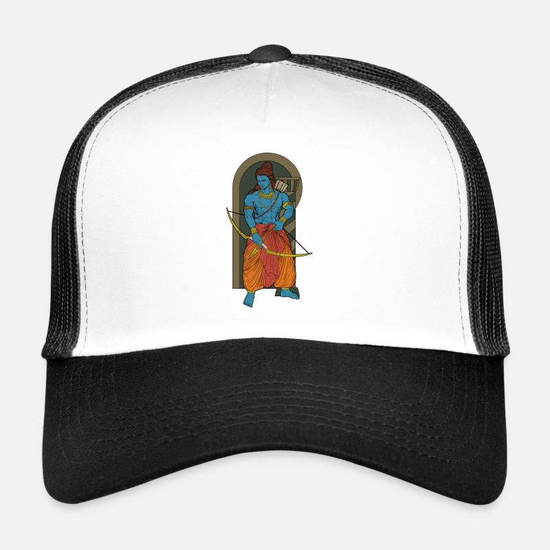 Hindu Gott - Rama - Trucker Cap - Weiß/Schwarz