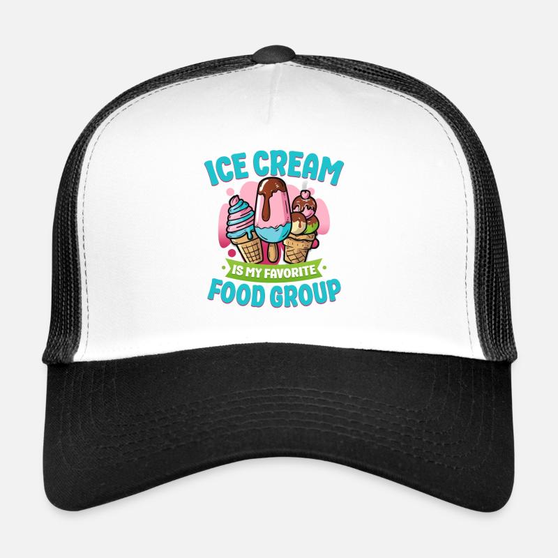 Crème glacée Cone Popsicle Crème glacée Casquette trucker 