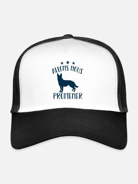 Allons Nous Promener | chien - Casquette trucker  - blanc/noir - Devant