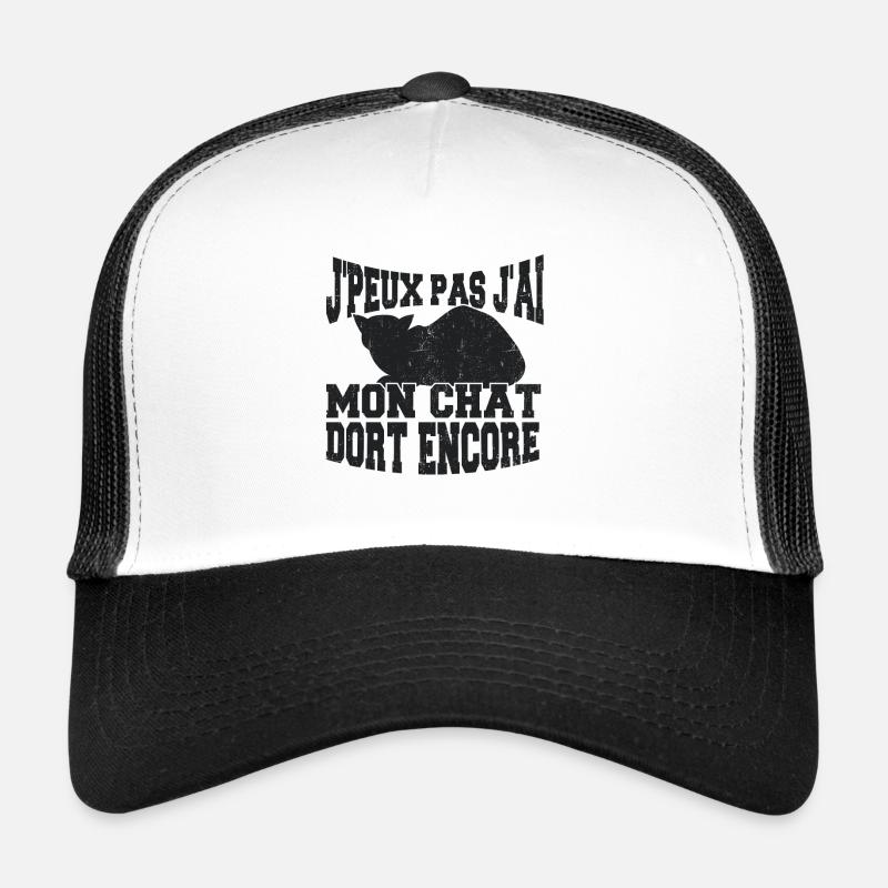 J'peux Pas J'ai Mon Chat Dort Encore Casquette trucker 
