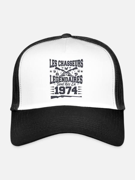 Chasseur légendaire nées en 1974 anniversaire - Casquette trucker  - blanc/noir - Devant