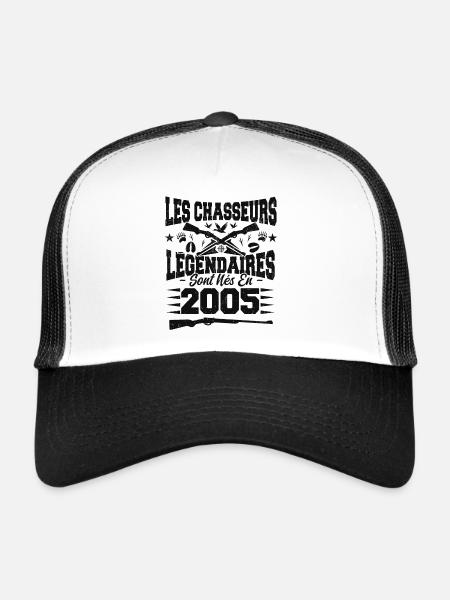 Chasseur légendaire nées en 2005 anniversaire - Casquette trucker  - blanc/noir - Devant