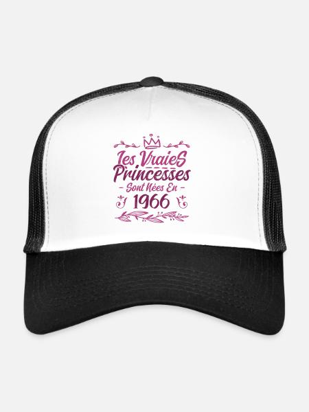 Les Vraies Princesses Sont Nées En 1966 - Casquette trucker  - blanc/noir - Devant