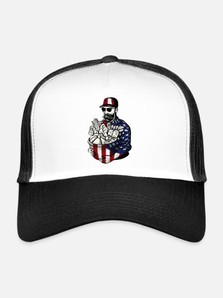 Farming Farmer American Flag Us - Trucker Cap - white/black