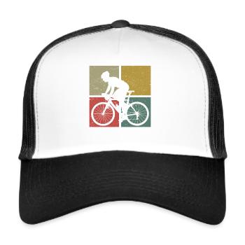 Funny Road Bike Riding Cycling - Trucker Cap - Weiß/Schwarz - Vorne